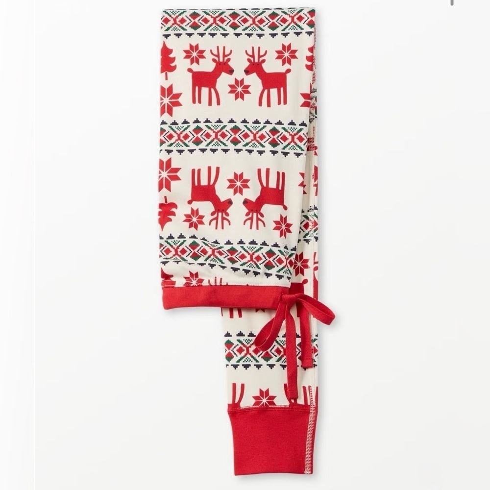 Hanna Andersson Christmas Holiday Dear Deer Pajama Bottoms size Large Long Johns